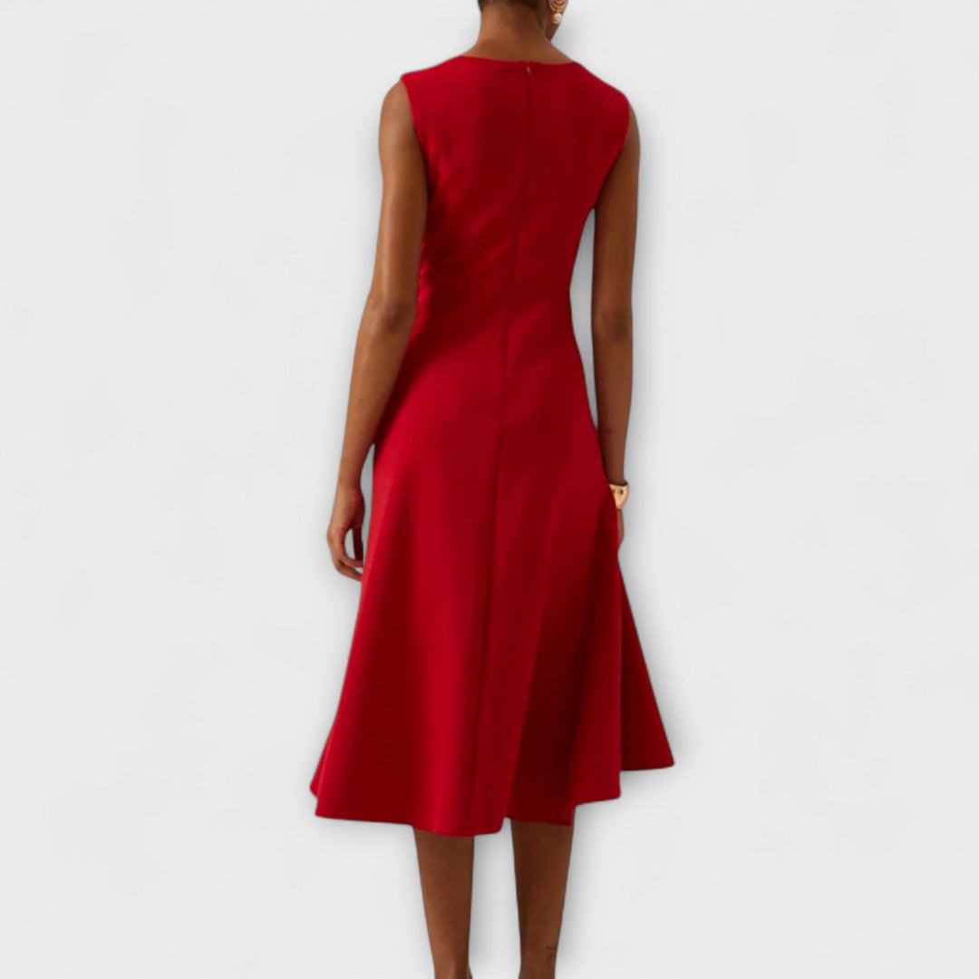 Claire™ | Abito midi elegante con drappeggio