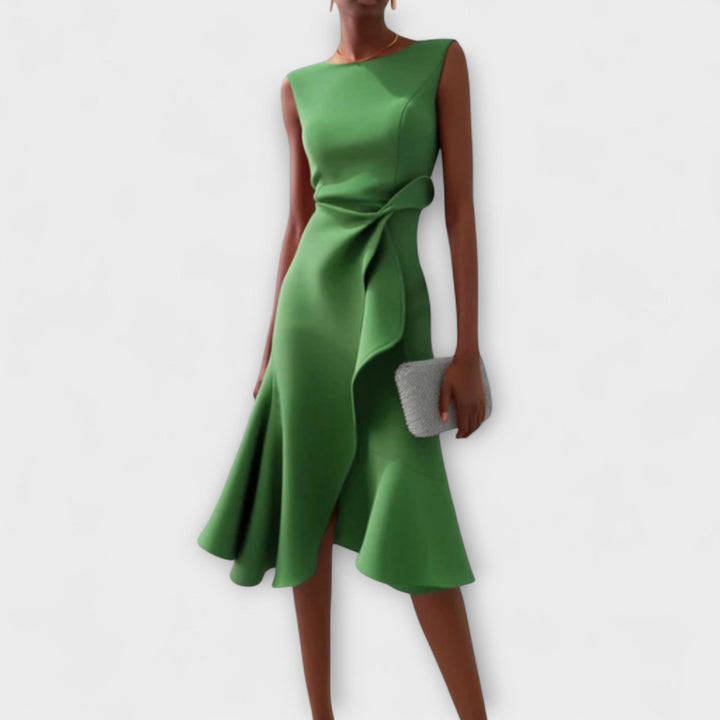 Claire™ | Abito midi elegante con drappeggio