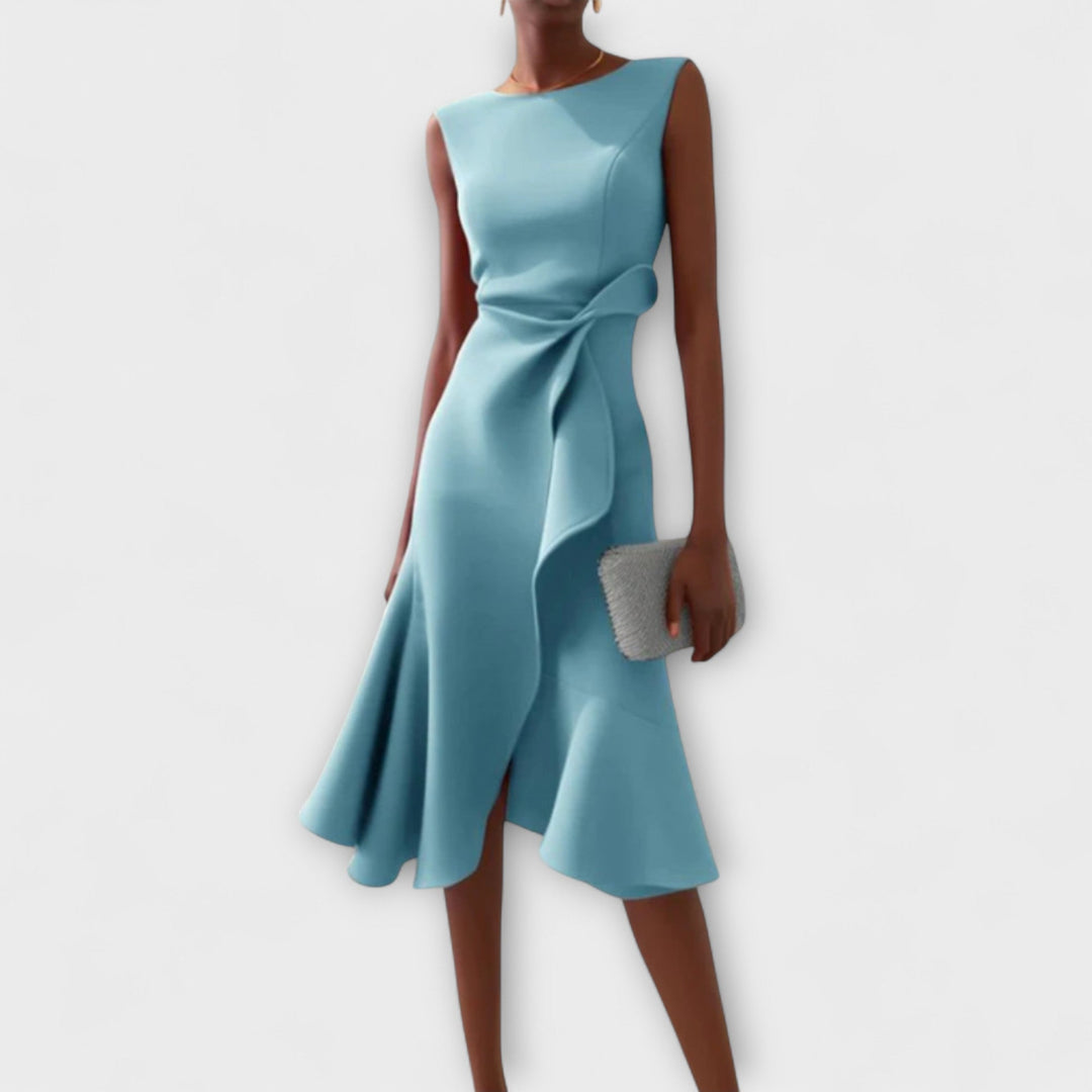 Claire™ | Abito midi elegante con drappeggio
