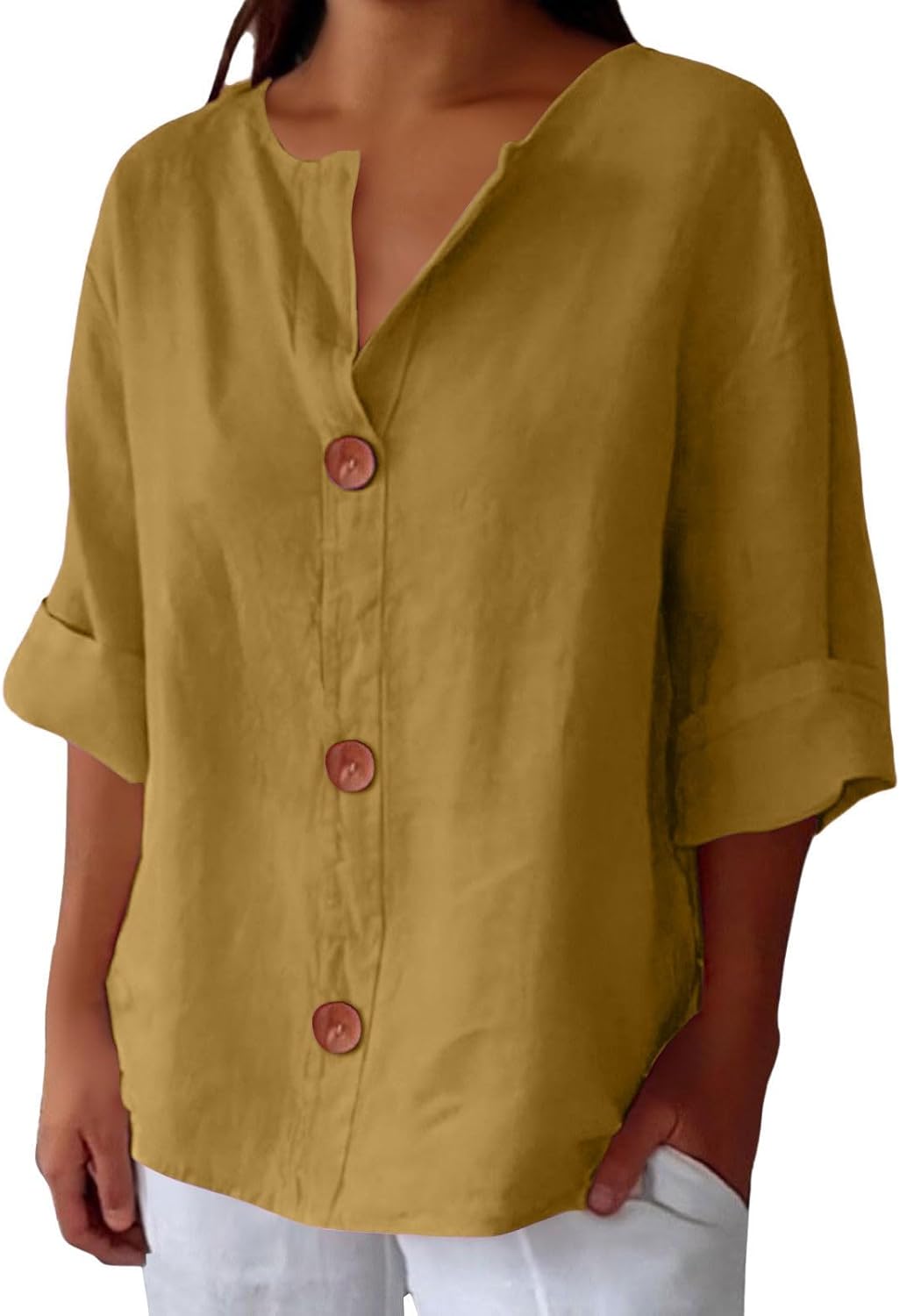 Lyra™ | Camicia Leggera in Lino con Chiusura a Bottoni