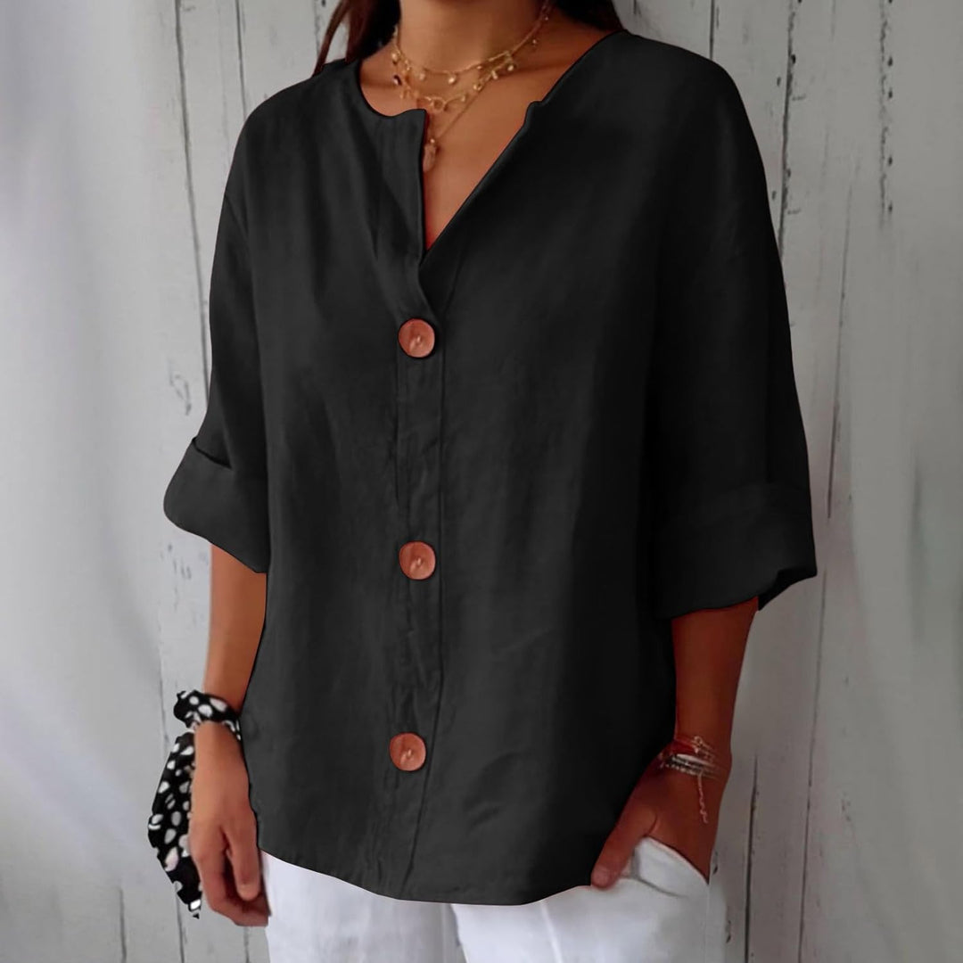 Lyra™ | Camicia Leggera in Lino con Chiusura a Bottoni