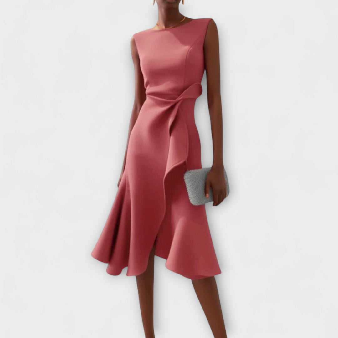 Claire™ | Abito midi elegante con drappeggio