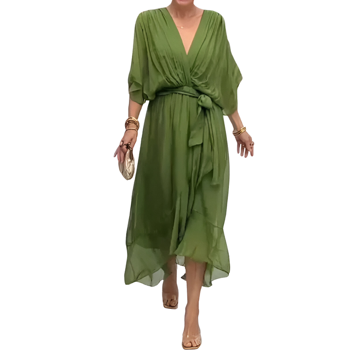 Daniela™ | Elegante abito midi plissettato con fiocco