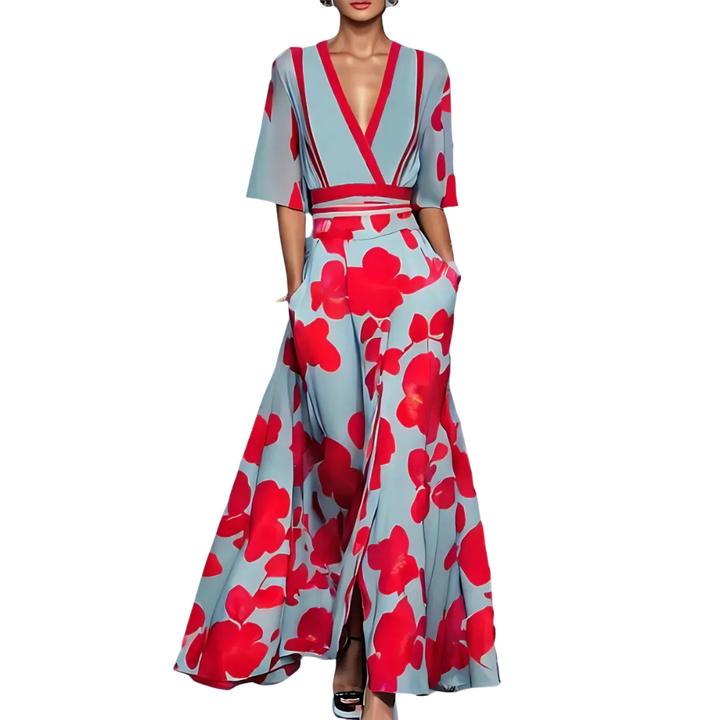 Valentina™ | Abito Maxi Elegante con Scollo Profondo