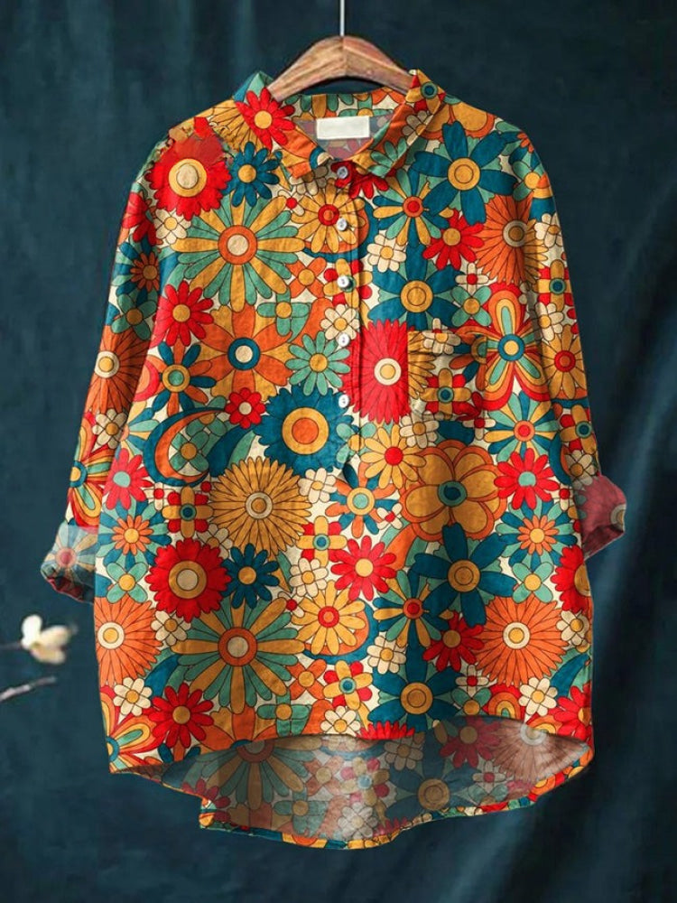 Tiziana™ – Camicia in lino fantasia