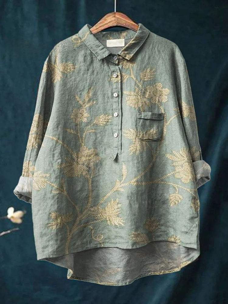 Tiziana™ – Camicia in lino fantasia