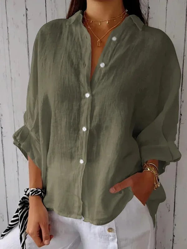 Daniela™ | Camicia casual in cotone e lino