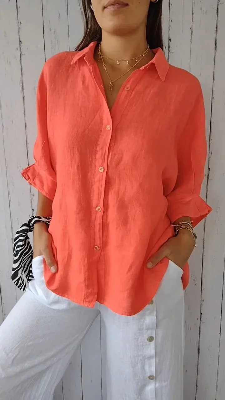 Daniela™ | Camicia casual in cotone e lino